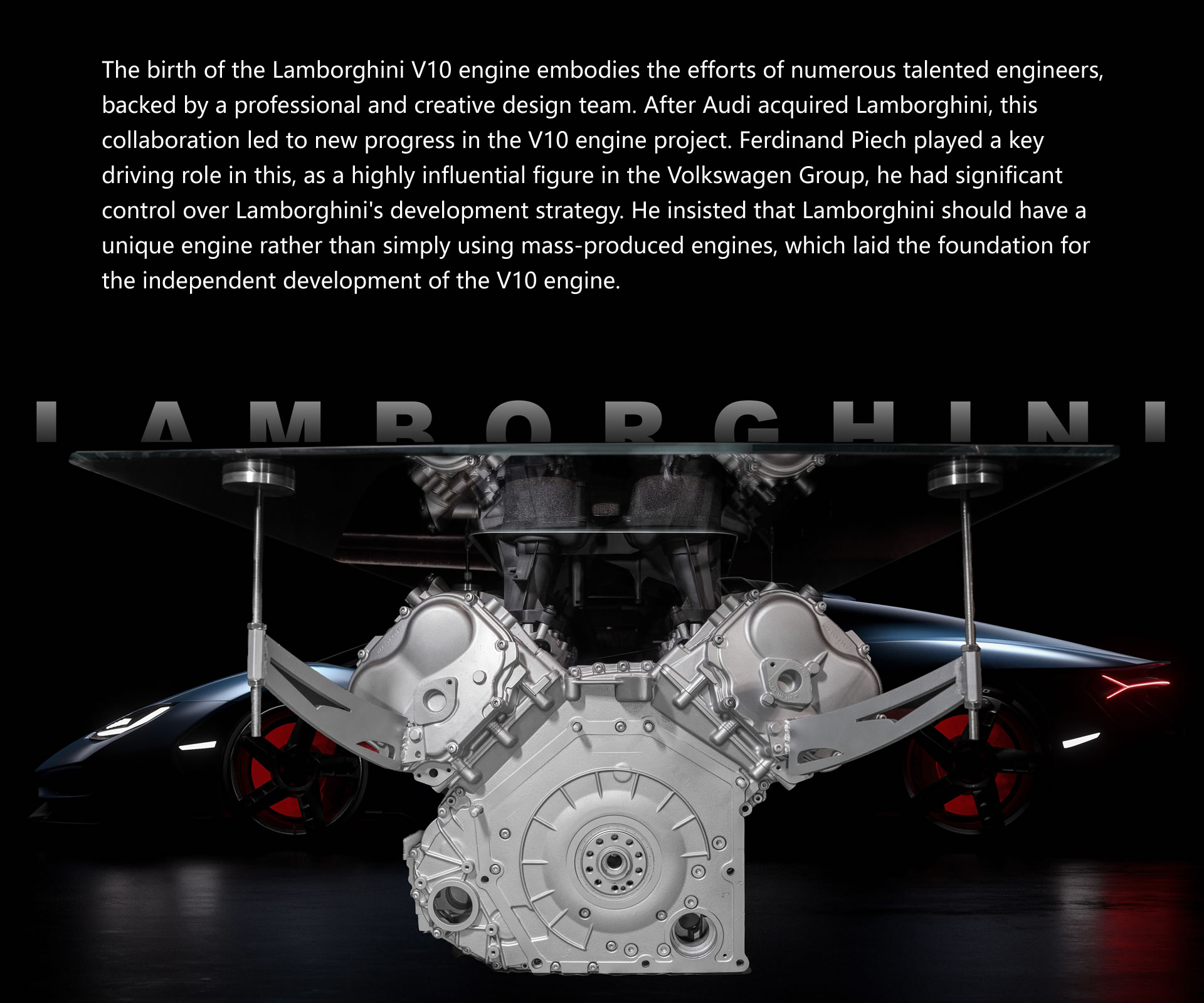 Lamborghini V10 Engine Coffee Table